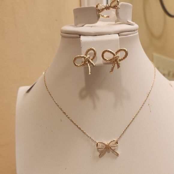 Park Lane Gold Bow Necklace Set